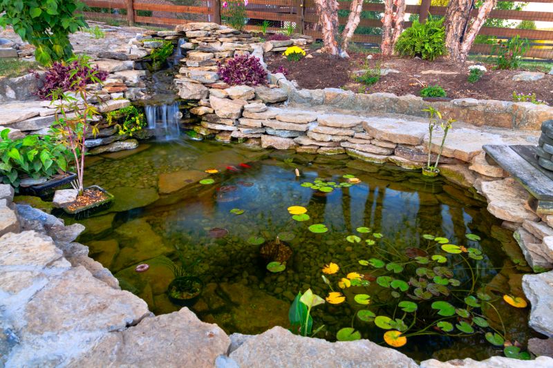 Local Pond Waterfall Installation in Marble Falls, TX